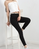 Süper Likralı Dar Paça Kot Pantolon Siyah - 30385.1975.