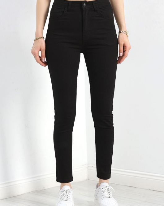 Süper Likralı Dar Paça Kot Pantolon Siyah - 30385.1975.