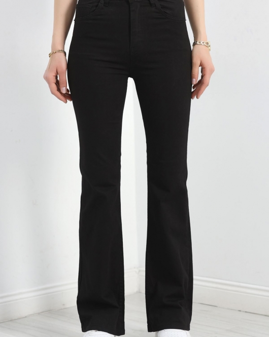 İspanyol Paça Kot Pantolon Siyah - 30399.1975.