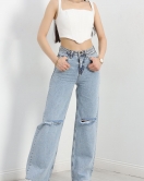 Wide Leg Kot Pantolon Buzmavi - 30377.1975.