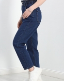 Beli Lastikli Boyfriend Kot Pantolon Koyumavi - 30484.1966.
