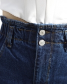 Beli Lastikli Boyfriend Kot Pantolon Koyumavi - 30484.1966.