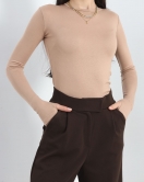 Bisiklet Yaka Parmak Geçmeli Viskon Body Bisküvi - 40075.599.