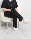 Büyük Beden Biyeli Pijama Takımı Siyah - 50164.1952.