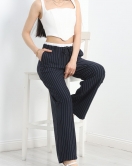 Zra Krep Beli Lastikli Pantolon Lacivert - 30498.308.