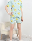Alt Üst Aynı Şortlu Pijama Takımı Sarıyeşil - 713.1287.