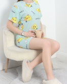 Alt Üst Aynı Şortlu Pijama Takımı Sarıyeşil - 713.1287.