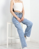 Wide Leg Kot Pantolon Açıkmavi - 30484.1975.