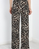 Polyester Kaşkorse Beli Lastikli Pantolon Leopar - 40522.1247.