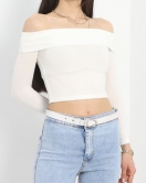 Madonna Yaka Crop Yumoş Body Kırıkbeyaz - 50209.1723.