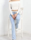 Madonna Yaka Crop Yumoş Body Kırıkbeyaz - 50209.1723.
