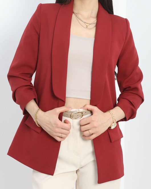 Astarlı Blazer Ceket Bordo - 30442.1353.