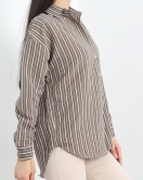 Kupra Kumaş Oversize Gömlek Haki - 40643.147.