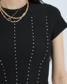 Taş Detay Ottoman Crop Body Siyah - 40525.1594.