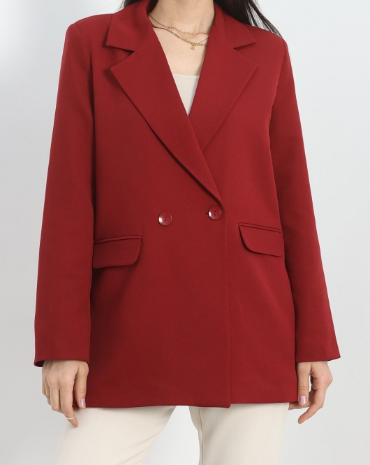 Astarlı Klasik Blazer Ceket Bordo - 30419.1594.