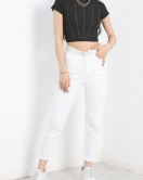 Taş Detay Ottoman Crop Body Siyah - 40525.1594.