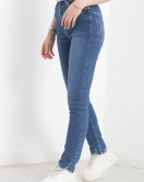 Paça Lazerli Slim Kot Pantolon Koyumavi - 30424.1904.