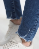 Paça Lazerli Slim Kot Pantolon Koyumavi - 30424.1904.