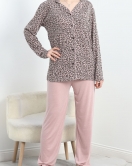 Poliviskon Düğmeli Pijama Takımı Gülkurusu - 50380.1902.
