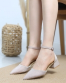 Simli 3 Cm Topuklu Ayakkabı Rosegold - 30592.264.