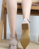 Simli 3 Cm Topuklu Ayakkabı Rosegold - 30592.264.