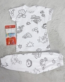 3-6 Yaş Boyanabilir Çocuk Pijama Takımı Beyaz - 70067.1952.