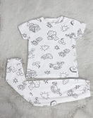 7-10 Yaş Boyanabilir Çocuk Pijama Takımı Beyaz - 70071.1952.