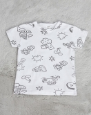 7-10 Yaş Boyanabilir Çocuk Pijama Takımı Beyaz - 70071.1952.