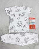 3-6 Yaş Boyanabilir Çocuk Pijama Takımı Beyaz - 70067.1952.