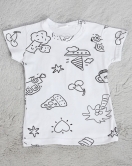 3-6 Yaş Boyanabilir Çocuk Pijama Takımı Beyaz - 70067.1952.