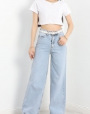 Wide Leg Kot Pantolon Buzmavi - 30535.1975.