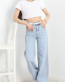 Wide Leg Kot Pantolon Buzmavi - 30535.1975.