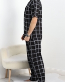 Penye Düğmeli Erkek Pijama Takımı Siyah - 752.1287.