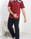 Erkek Pijama Takımı Bordo - 70066.1838.