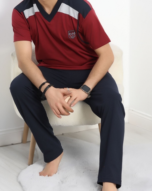 Erkek Pijama Takımı Bordo - 70066.1838.