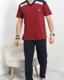 Erkek Pijama Takımı Bordo - 70066.1838.