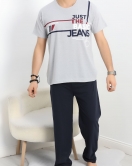 Erkek Pijama Takımı Gri - 70064.1838.