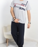 Erkek Pijama Takımı Gri - 70064.1838.