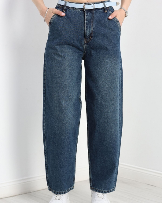 Kemerli Baggy Kot Pantolon Koyumavi - 30584.01975.