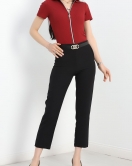 Fermuar Detay Gömlek Yaka Body Bordo - 70050.599.