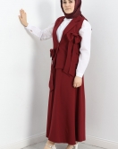 Fiyonklu Yelekli Takım Bordo - 2006.1988.