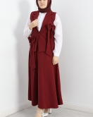 Fiyonklu Yelekli Takım Bordo - 2006.1988.