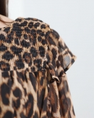 Arkası Fermuarlı Leopar Elbise Leopar - 1204.1247.