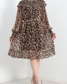 Arkası Fermuarlı Leopar Elbise Leopar - 1204.1247.