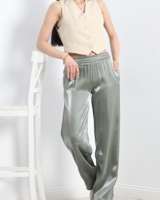 Geniş Paça Pantolon Haki - 40160.1595.