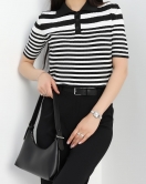Çizgili Triko Body Siyah - 40832.1247.