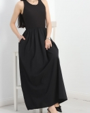A Kesim Maxi Elbise Siyah - 40690.1247.