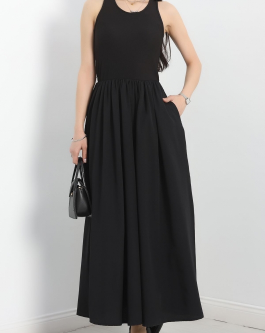 A Kesim Maxi Elbise Siyah - 40690.1247.