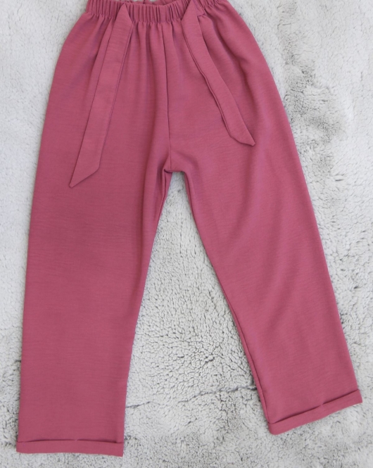 6-10 Yaş Ayrobin Kumaş Lastikli Pantolon Gülkurusu - 30397.904.