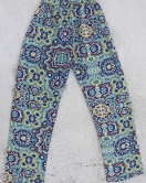 6-14 Yaş Desenli Lastikli Dokuma Pantolon Turkuaz - 30399.904.